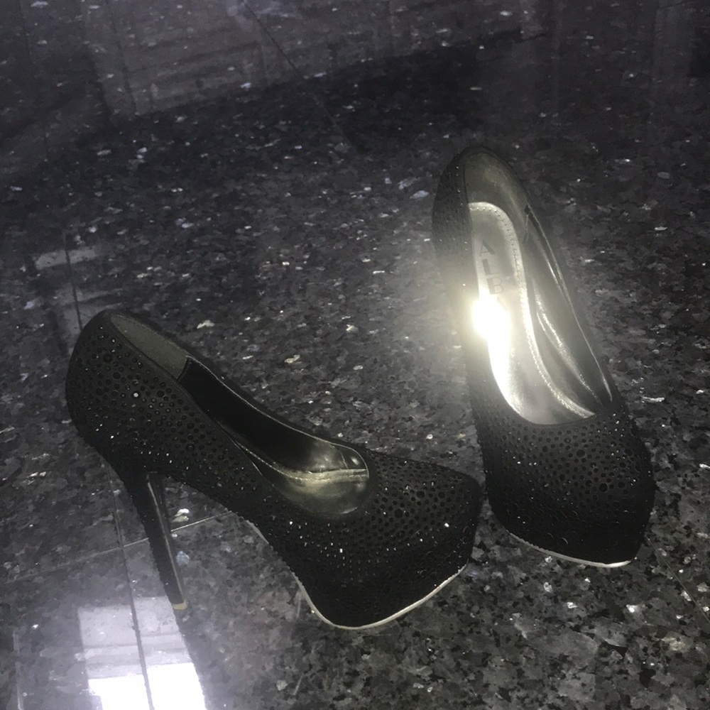 Alba Black Platform Heels
